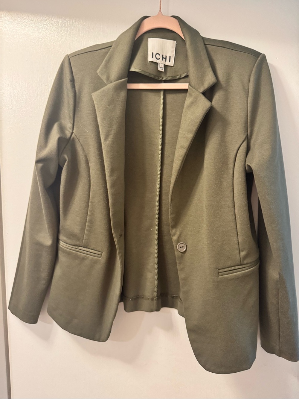 ICHI Olive Green Tailored Blazer Jacket